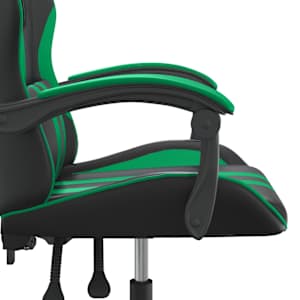 Otočná herní židle černá a zelená umělá kůže - obrázek 7