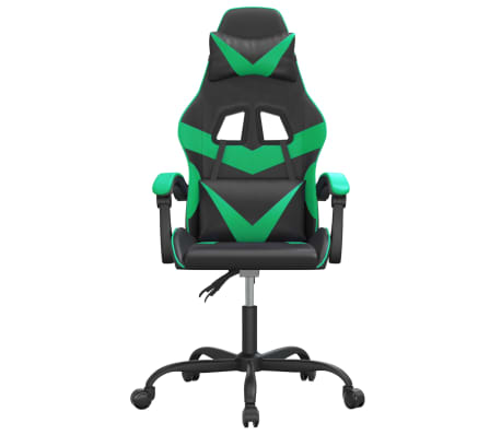 vidaXL Chaise de jeu pivotante Noir et vert Similicuir