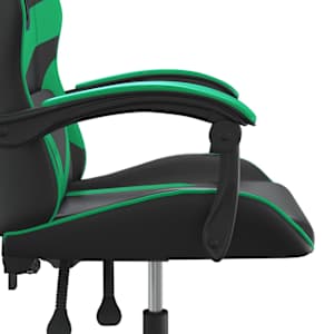 Otočná herní židle černá a zelená umělá kůže - obrázek 7