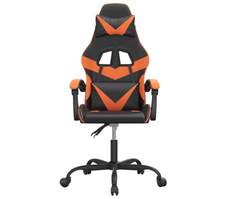 vidaXL Καρέκλα Gaming Περιστρεφόμενη Μαύρη/Πορτοκαλί Συνθετικό Δέρμα