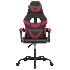 vidaXL Καρέκλα Gaming Περιστρεφόμενη Μαύρη/Μπορντό από Συνθετικό Δέρμα