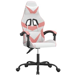 vidaXL p&ouml;&ouml;ratav m&auml;nguritool, valge ja roosa, kunstnahk