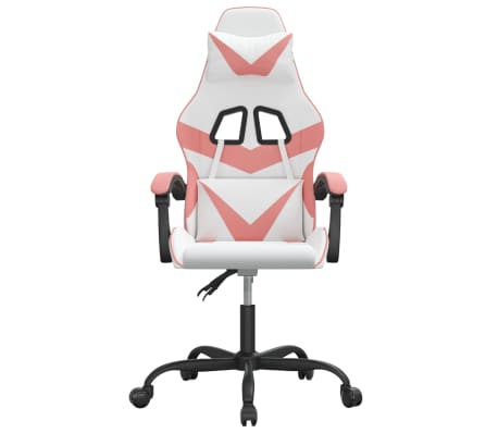 vidaXL Okretna igraća stolica bijelo-ružičasta od umjetne kože