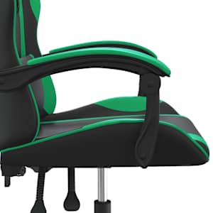 Otočná herní židle černá a zelená umělá kůže - obrázek 7