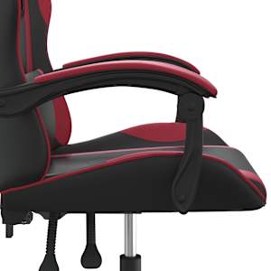 Otočná herní židle černá a vínová umělá kůže - obrázek 7