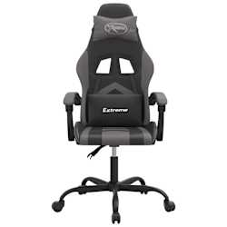 vidaXL Chaise de jeu pivotante Noir et gris Similicuir