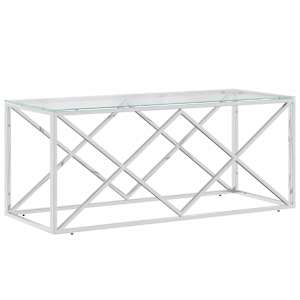 Konferenční stolek 110 x 45 x 45 cm nerezová ocel a sklo - obrázek 2