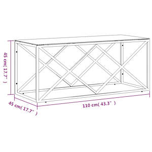 Konferenční stolek 110 x 45 x 45 cm nerezová ocel a sklo - obrázek 6
