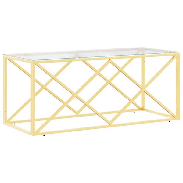 vidaXL kohvilaud, 110 x 45 x 45 cm, roostevaba teras ja klaas