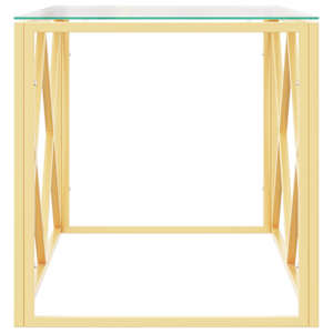 Konferenční stolek 110 x 45 x 45 cm nerezová ocel a sklo - obrázek 4