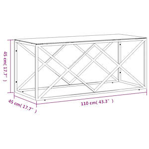 Konferenční stolek 110 x 45 x 45 cm nerezová ocel a sklo - obrázek 6