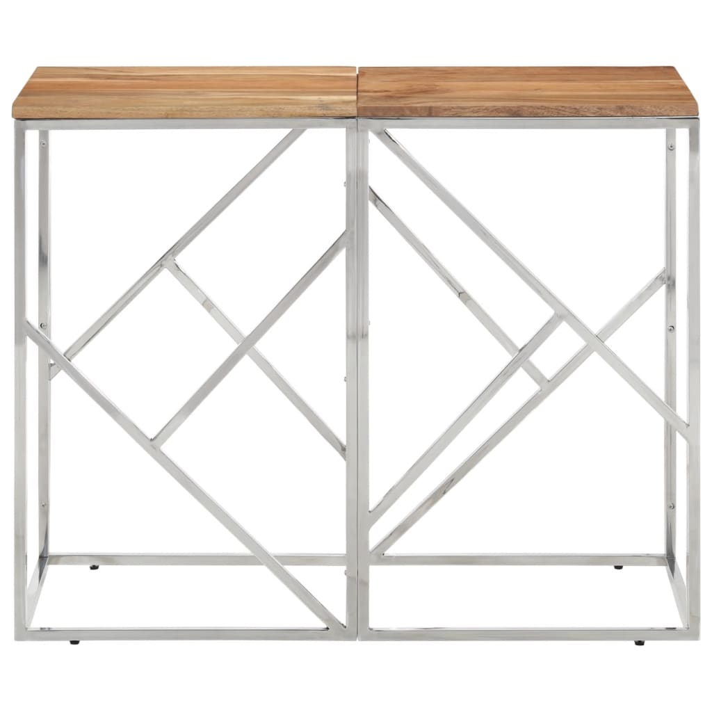 Console Table Hallway Living Room Stainless Steel and Tempered Glass vidaXL