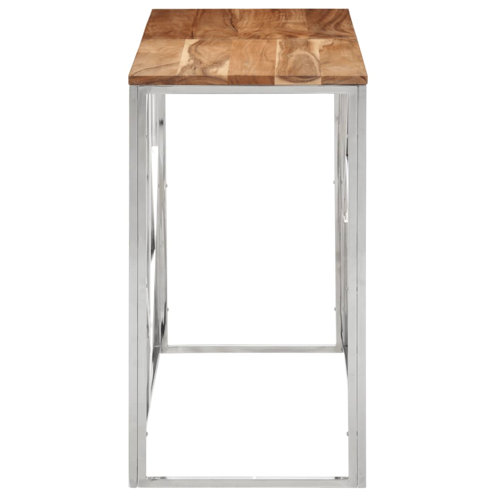 Console Table Hallway Living Room Stainless Steel and Tempered Glass vidaXL - Produktbild 3