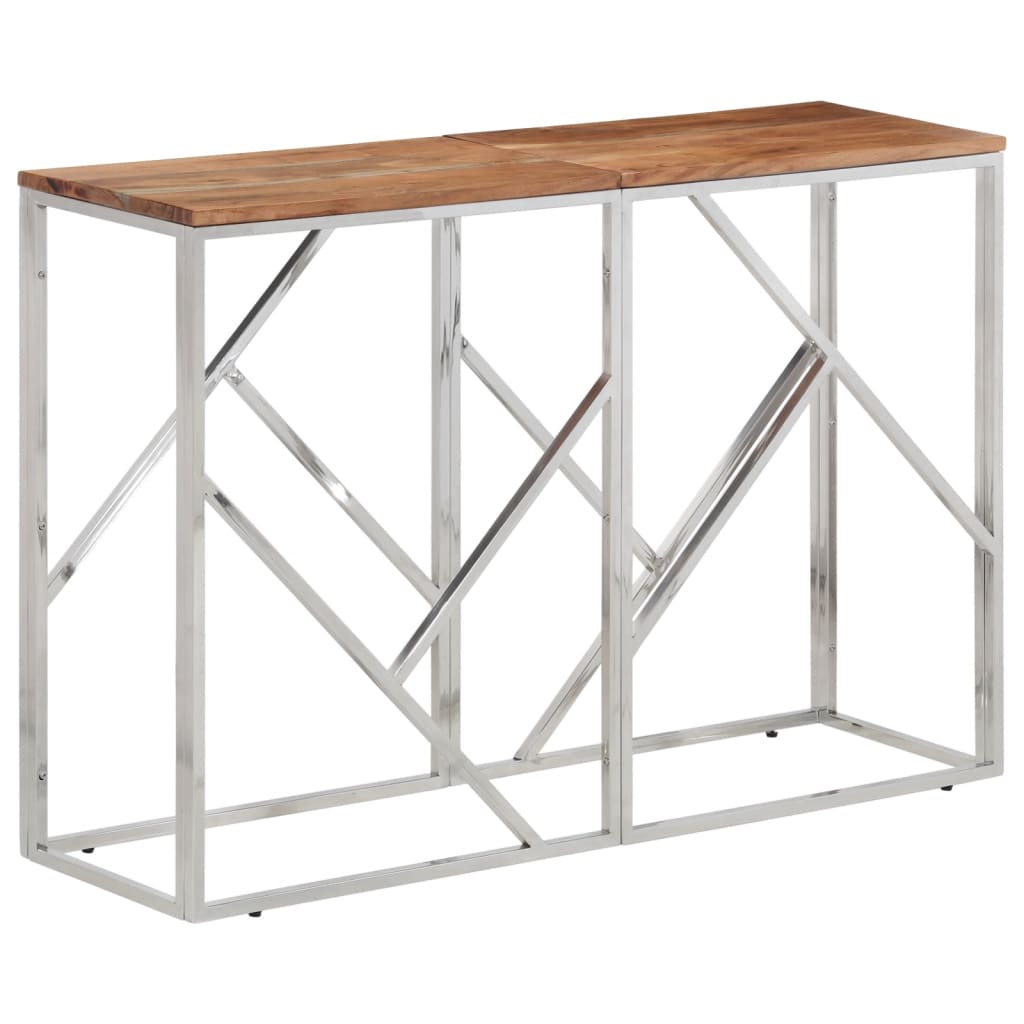 Console Table Hallway Living Room Stainless Steel and Tempered Glass vidaXL - Produktbild 1