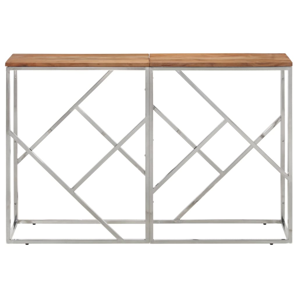 Console Table Hallway Living Room Stainless Steel and Tempered Glass vidaXL