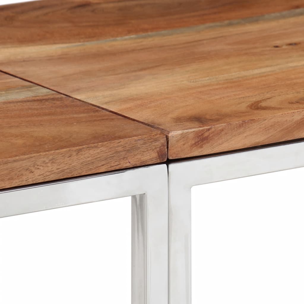 Console Table Hallway Living Room Stainless Steel and Tempered Glass vidaXL - Produktbild 5