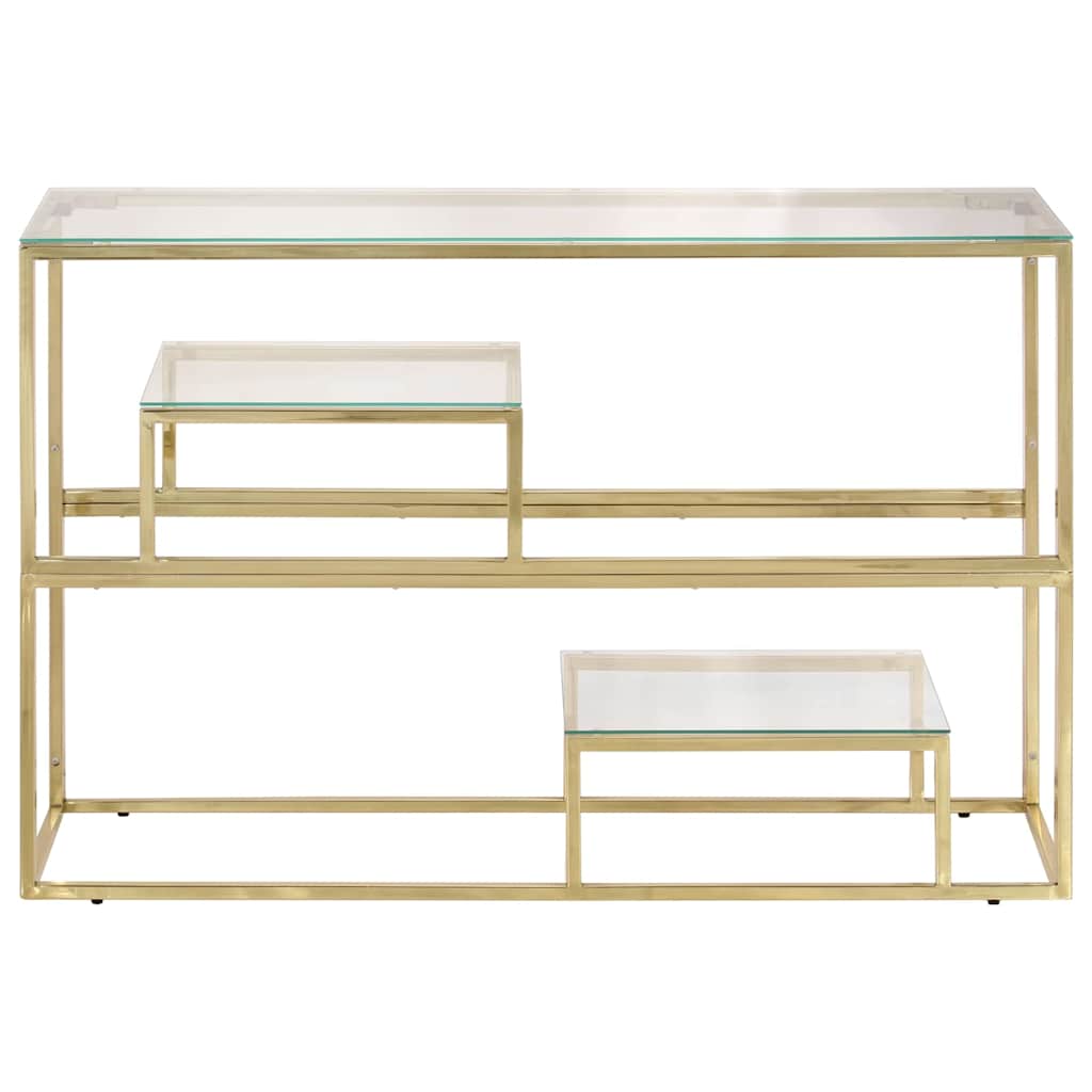 Thumbnail - vidaXL Konsolentisch Golden Edelstahl und Hartglas