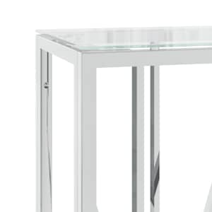 Konzolový stolek 110 x 30 x 70 cm nerezová ocel a sklo - obrázek 5