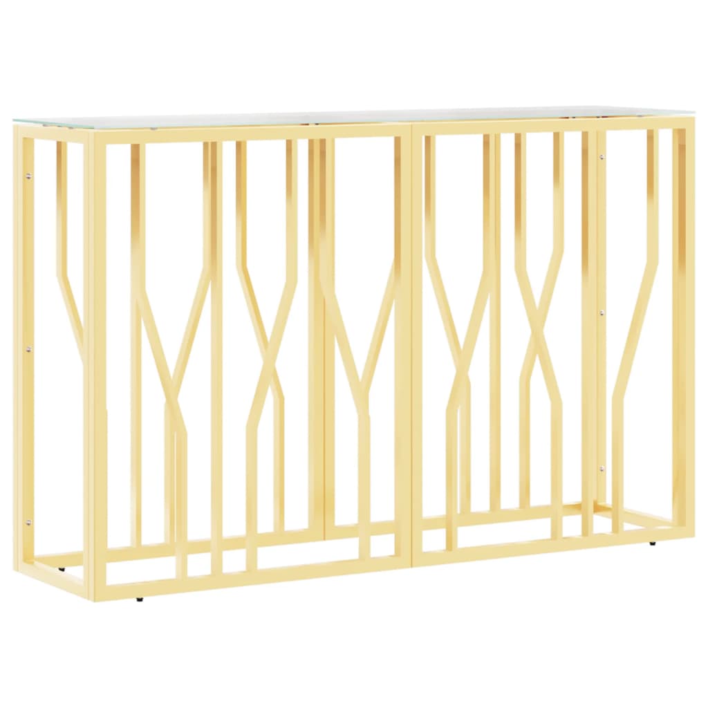 vidaXL Konzolový stolek 110 x 30 x 70 cm nerezová ocel a sklo