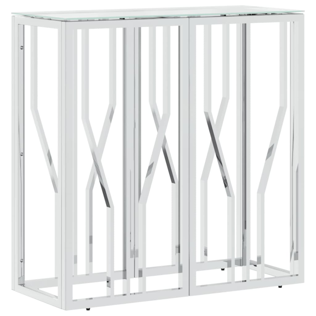 vidaXL Konzolový stolek 70 x 30 x 70 cm nerezová ocel a sklo