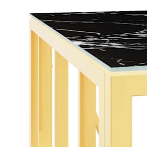 Konferenční stolek zlatý 50 x 50 x 50 cm nerezová ocel a sklo - obrázek 5