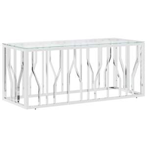 Konferenční stolek 110 x 45 x 45 cm nerezová ocel a sklo - obrázek 2