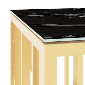 Konferenční stolek zlatý 110 x 45 x 45 cm nerezová ocel a sklo - obrázek 5