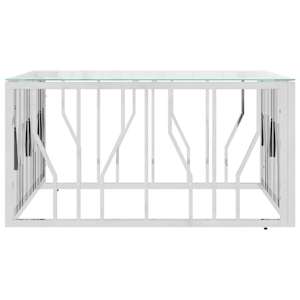 Konferenční stolek 80 x 80 x 40 cm nerezová ocel a sklo - obrázek 3