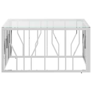 Konferenční stolek 80 x 80 x 40 cm nerezová ocel a sklo - obrázek 4