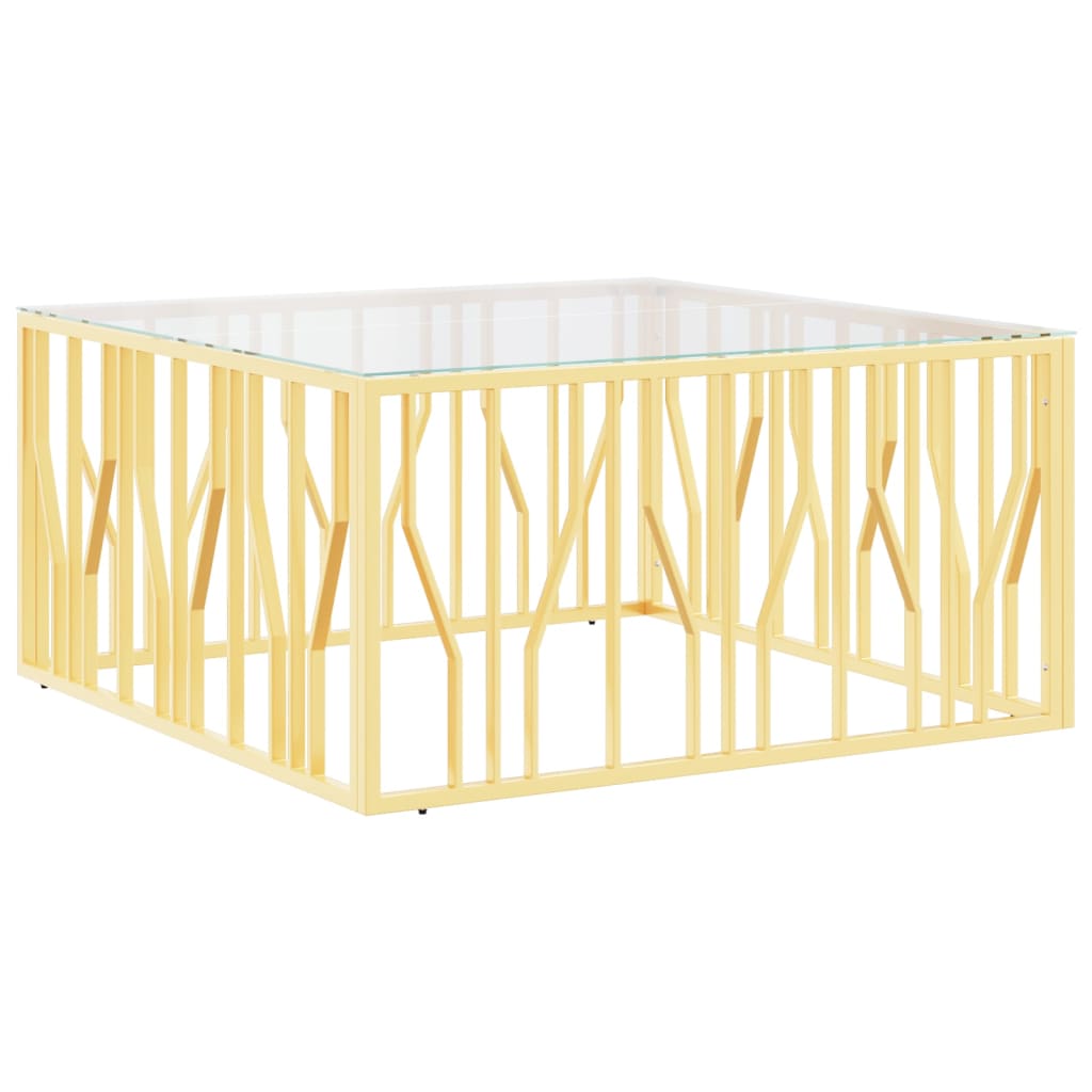 vidaXL Konferenční stolek 100 x 100 x 50 cm nerezová ocel a sklo