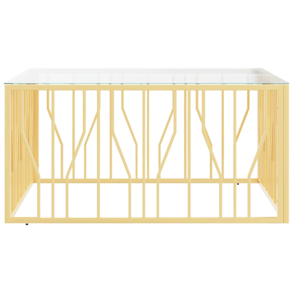 vidaXL Salontafel 100x100x50 cm roestvrij staal en glas afbeelding