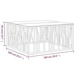 Konferenční stolek stříbrný 100x100x50 cm nerezová ocel a sklo - obrázek 6