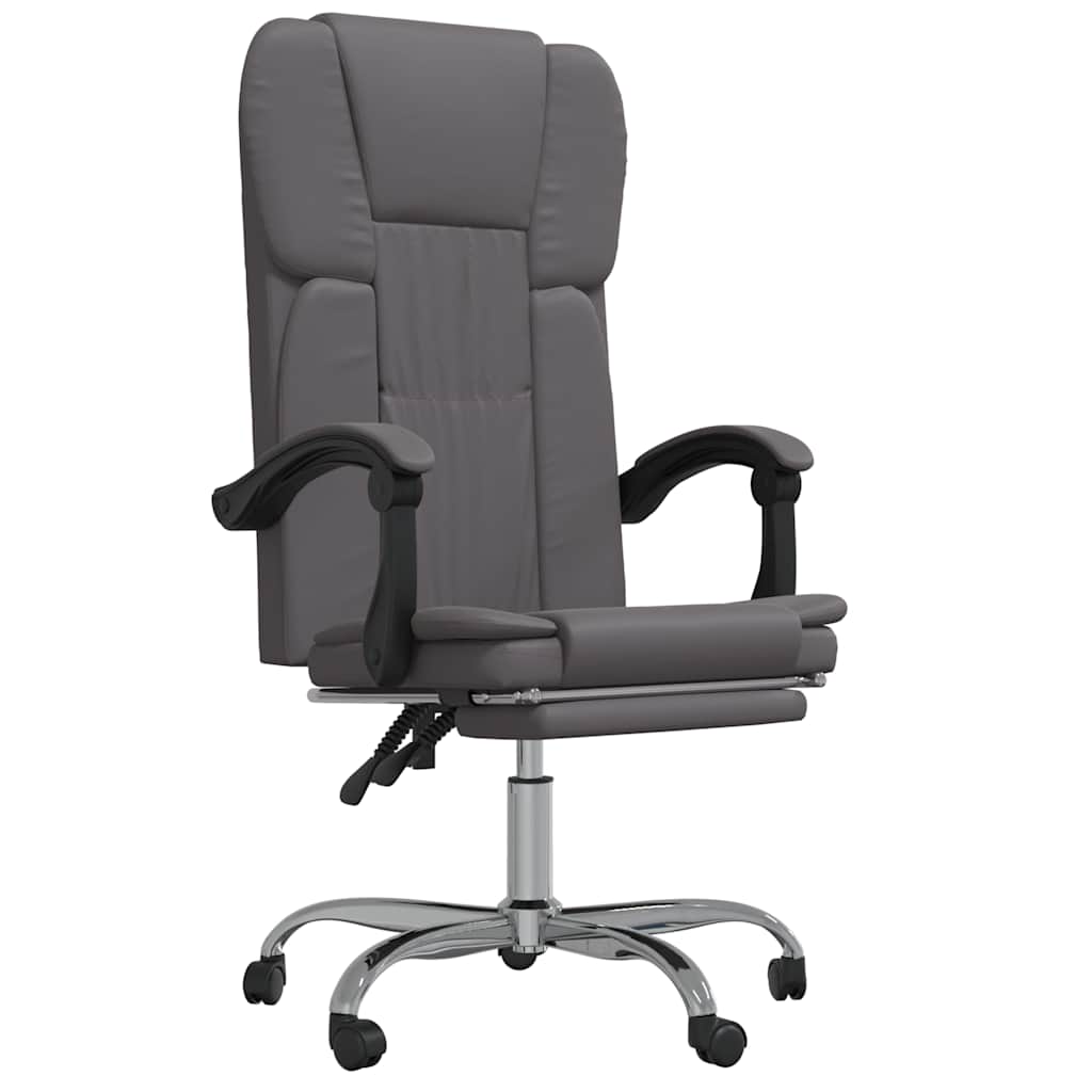 vidaXL Polohovací kancelářská židle šedá umělá kůže