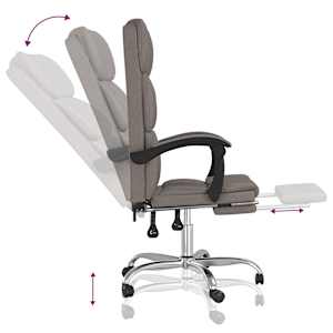 Polohovací kancelářská židle taupe textil - obrázek 8