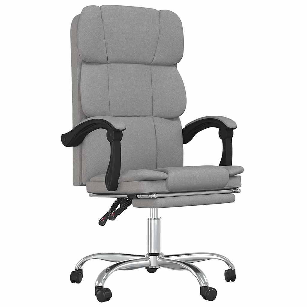 vidaXL Polohovací kancelářská židle světle šedá textil