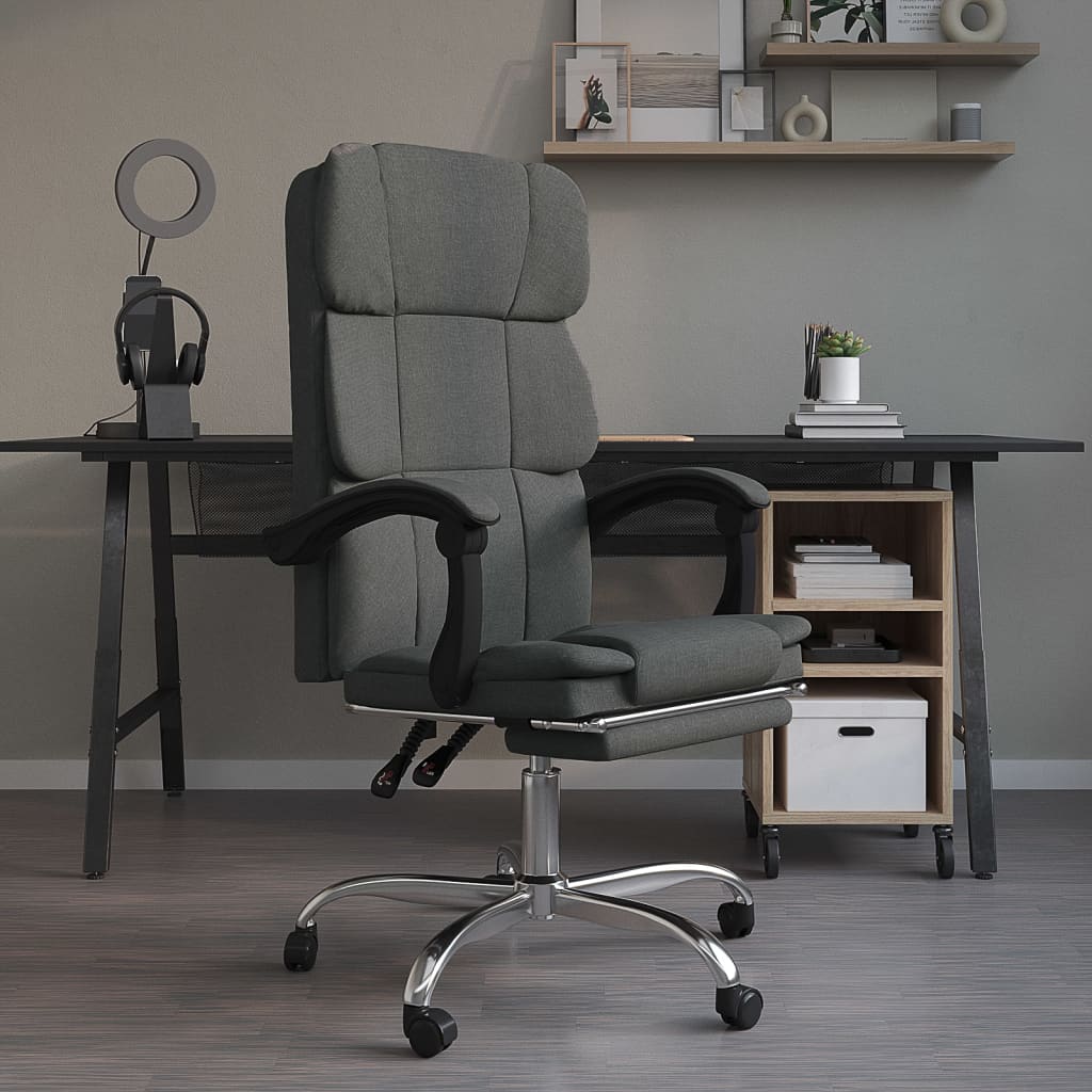 Fauteuil inclinable de bureau Gris foncé Tissu