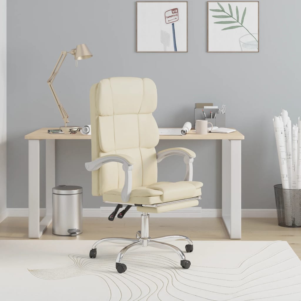 Fauteuil inclinable de bureau Crème Similicuir