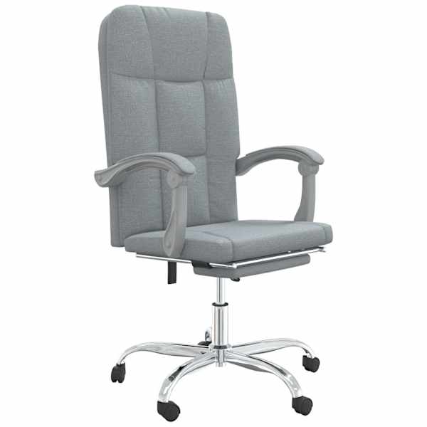 vidaXL reguleeritav kontoritool, helehall, kangas