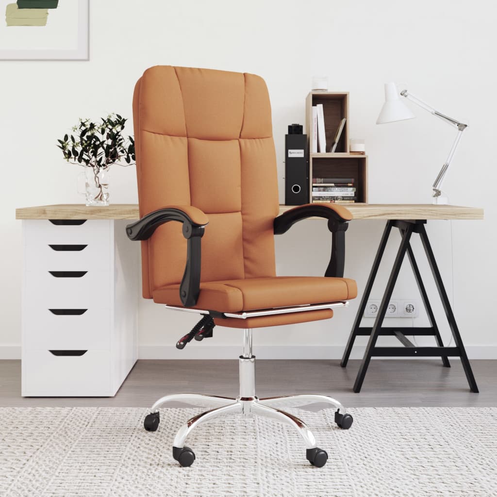 Polohovací kancelářská židle hnědá umělá kůže