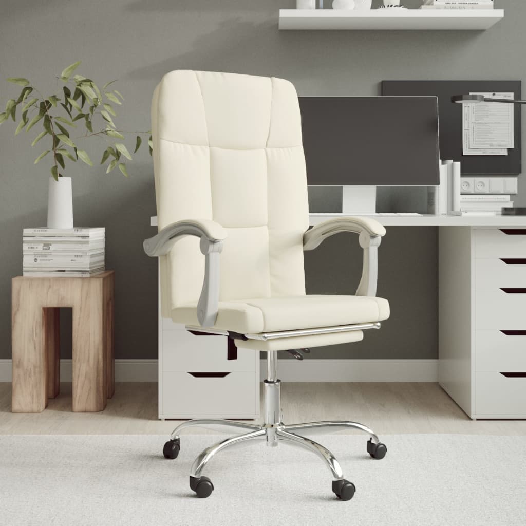 Fauteuil inclinable de bureau Crème Similicuir