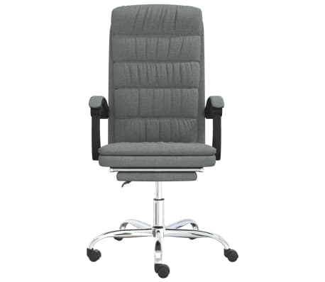 vidaXL Reclining Office Chair Dark Grey Fabric