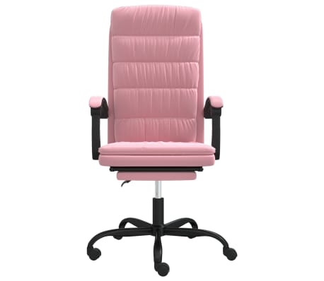 vidaXL Kantoorstoel verstelbaar fluweel roze