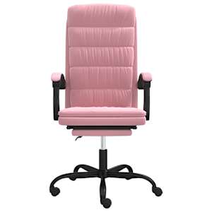vidaXL Kantoorstoel verstelbaar fluweel roze