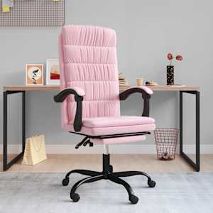 Nagibni pisarniški stol roza žamet