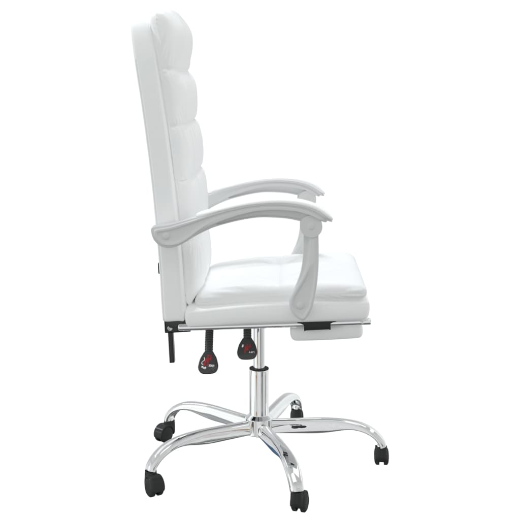 Atlošiama biuro kėdė, baltos spalvos, dirbtinė oda | Stepinfit.lt