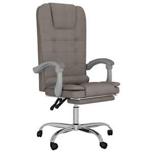 Masážní polohovací kancelářské křeslo taupe textil - obrázek 2