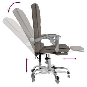 Masážní polohovací kancelářské křeslo taupe textil - obrázek 8