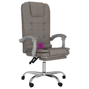 Masážní polohovací kancelářské křeslo taupe textil - obrázek 9