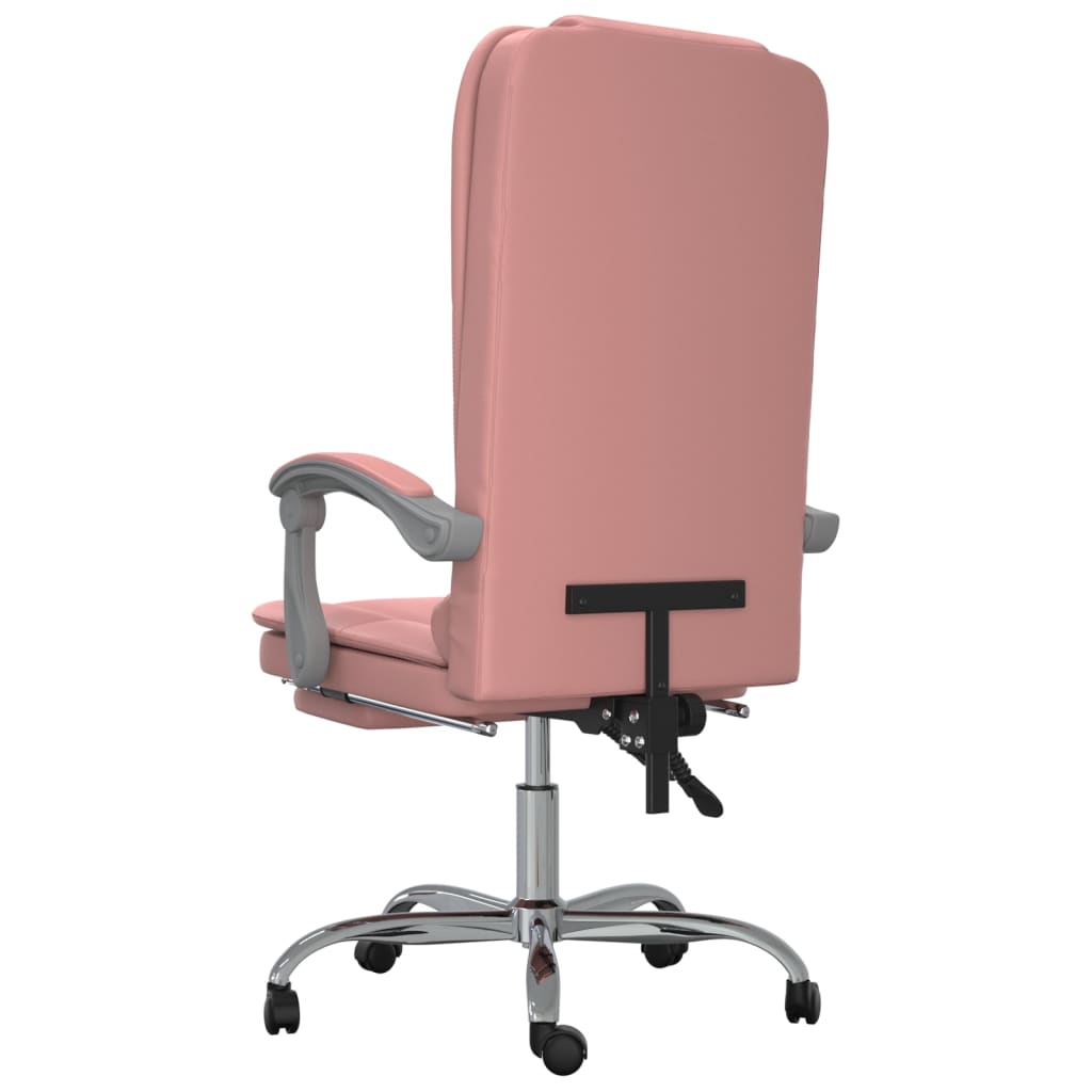 Masažni pisarniški stol roza umetno usnje