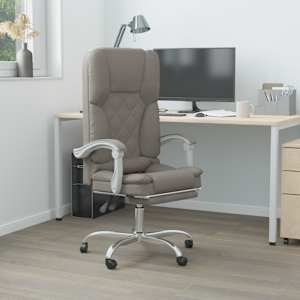 Masážní polohovací kancelářské křeslo taupe textil